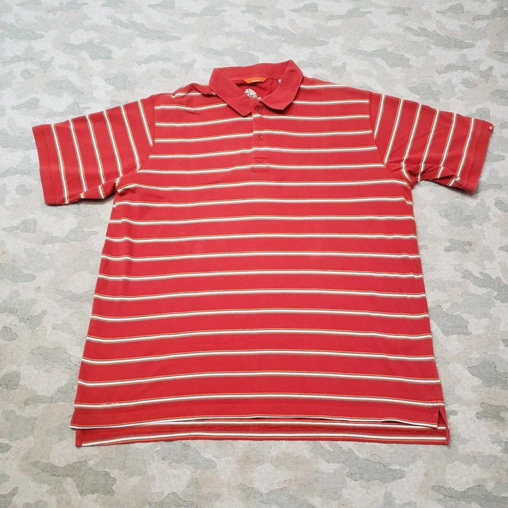 Nike ACG Polo Shirt Mens 2XL Red Short Sleeve Striped Outdoors